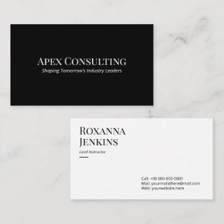 Modèle de carte de visite minimal noir et blanc DP