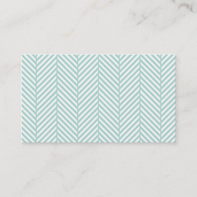 Modèle de carte de visite Mint Herringbone (Devant)