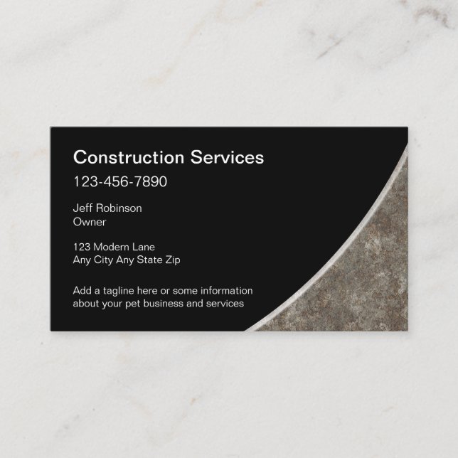 Modèle de carte de visite moderne de construction (Devant)