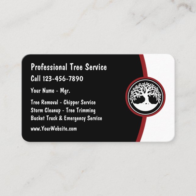 Modèle de carte de visite moderne Tree Service (Devant)