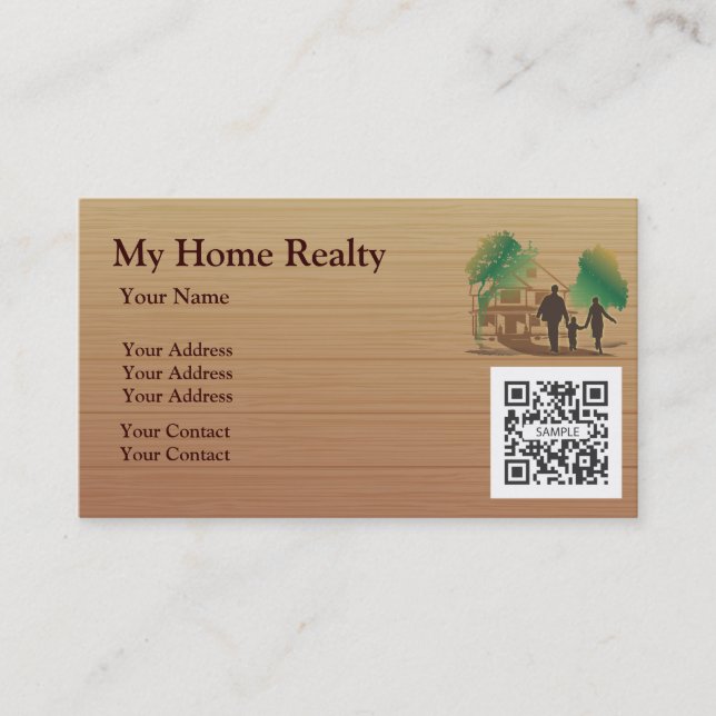 Modèle de carte de visite mon objet immobilier à (Devant)