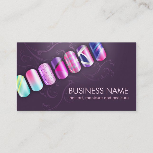 Modèle de carte de visite Nail Tech / Nail Art (Devant)