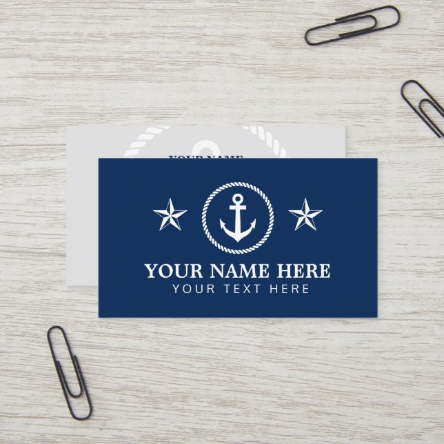 Modèle de carte de visite nautique (Devant/Arrière en situation)