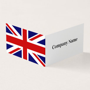 Modèle de carte de visite pliée avec drapeau angla