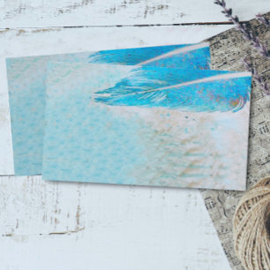 modèle de carte de visite plumes bleues