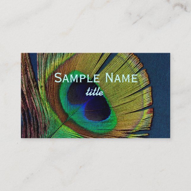 modèle de carte de visite plumes paon art photo (Devant)