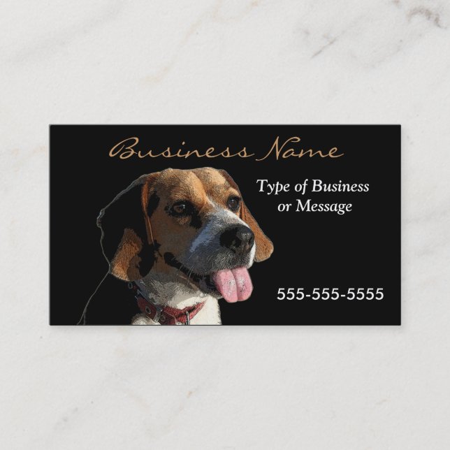 Modèle de carte de visite pour chien - Beagle (Devant)