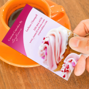 Modèle de carte de visite pour cupcake de boulange