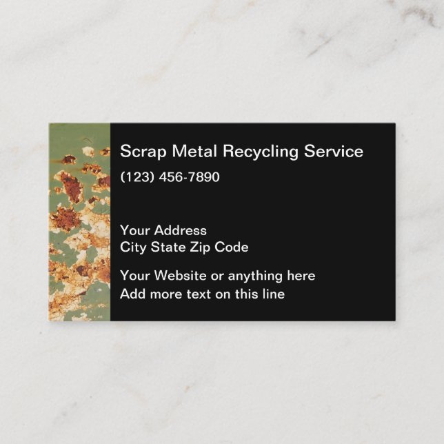 Modèle de carte de visite pour le recyclage des dé (Devant)