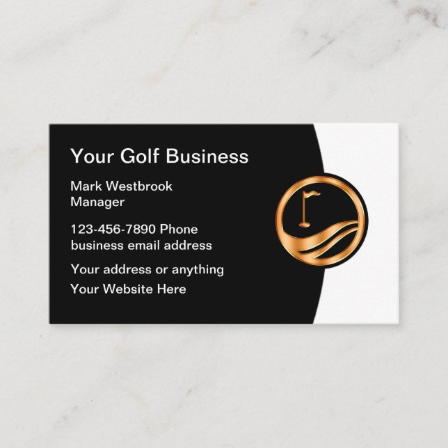 Modèle de carte de visite pour le thème du golf cl (Devant)