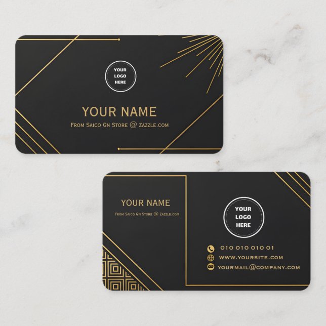 Modèle de carte de visite professionnelle éditable (Devant / Derrière)