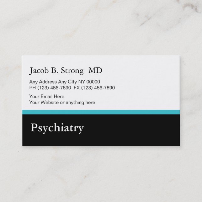 Modèle de carte de visite psychiatrique (Devant)