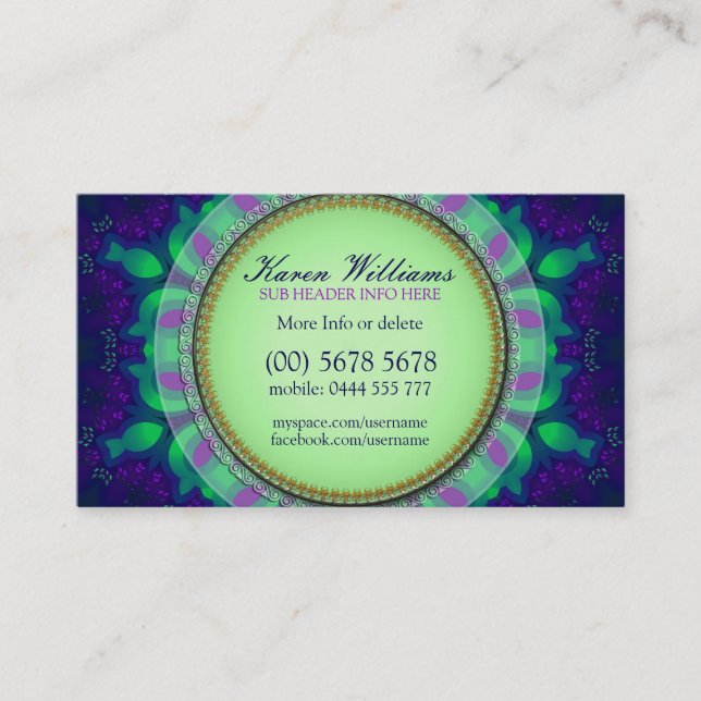 Modèle de carte de visite Purple Green Delight (Devant)