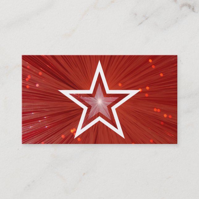 Modèle de carte de visite Red Star blanc retour (Devant)