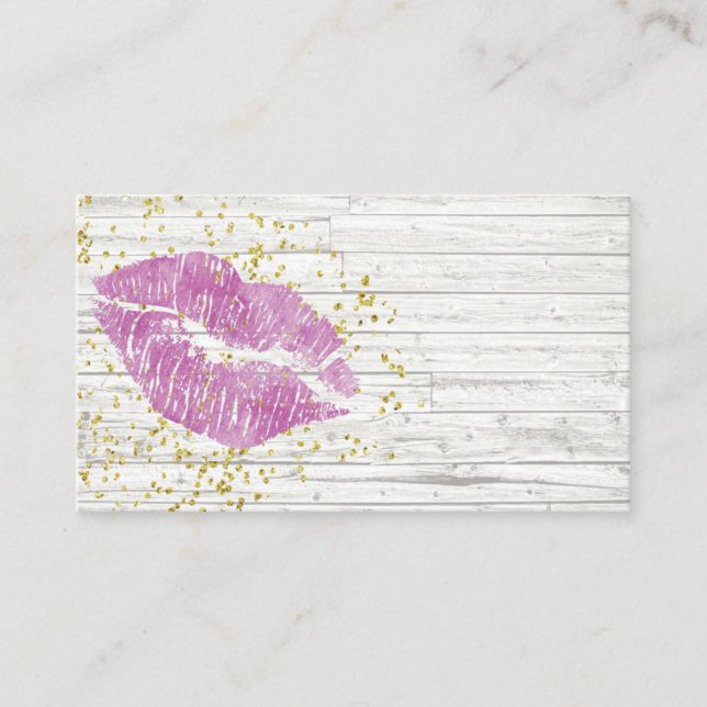 Modèle de carte de visite Russe Purple Lips (Devant)