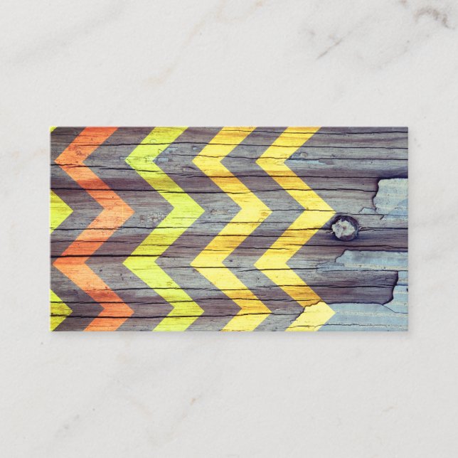 modèle de carte de visite rustique chic chevron pe (Devant)