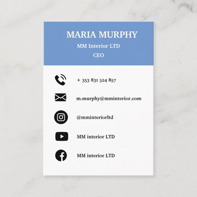 Modèle de carte de visite simple et professionnell (Devant)