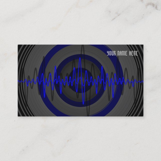 Modèle de carte de visite Sound Blue Dark (Devant)