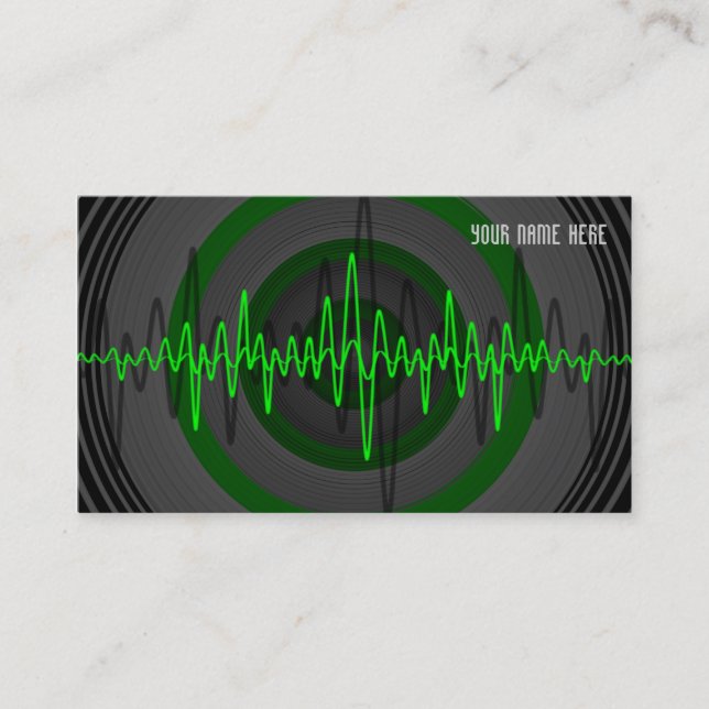 Modèle de carte de visite Sound Green Dark (Devant)