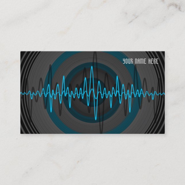 Modèle de carte de visite Sound Light Blue Dark (Devant)