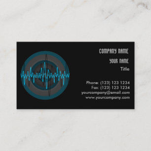 Modèle de carte de visite Sound Light Blue Dark R