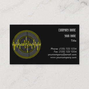 Modèle de carte de visite Sound Yellow Dark Round