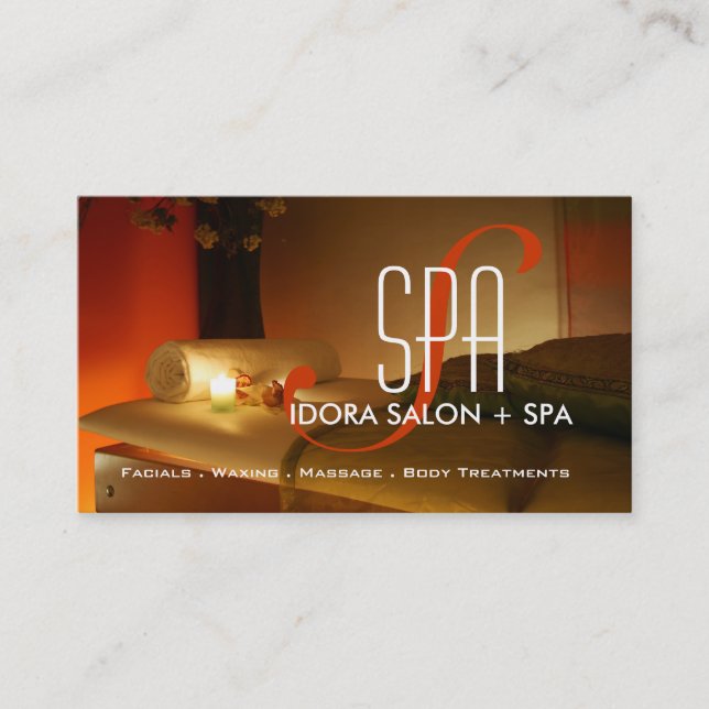 Modèle de carte de visite spa et massage (Devant)