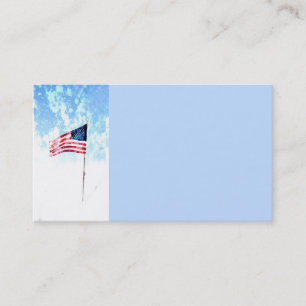 Modèle de carte de visite USA Flag en bleu