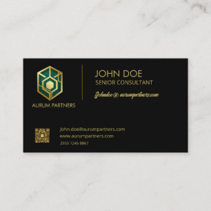 Modèle de carte de visite vert émeraude et or de l