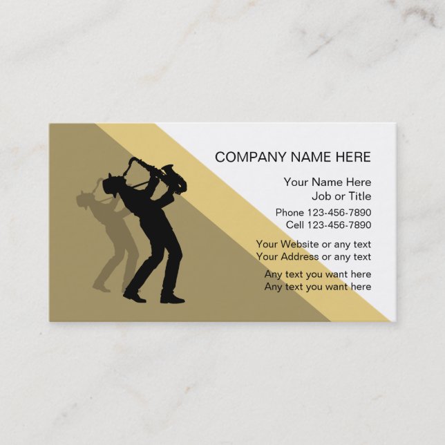 Modèle de carte d'industrie musicale de jazz (Devant)