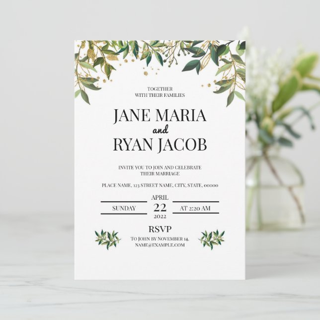 Modèle de carte d'invitation (Debout devant)