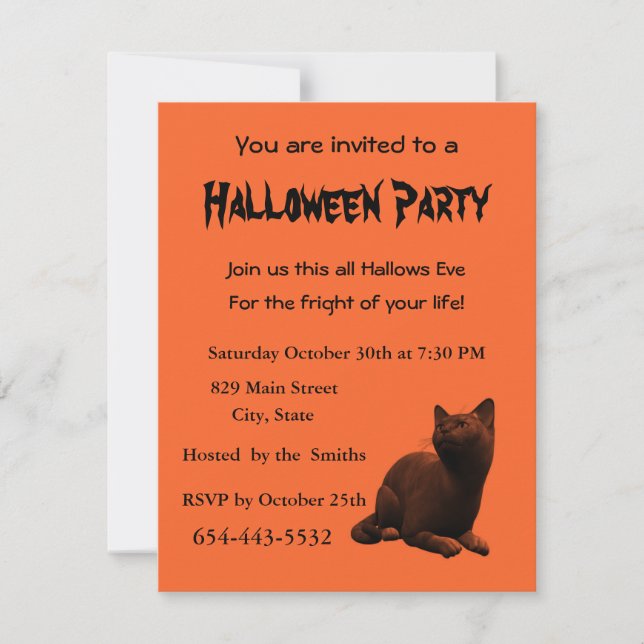 Modèle de carte d'invitation Cute Kitty (Devant)