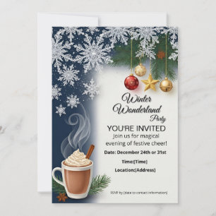 Modèle de carte d'invitation pour une fête de Noël