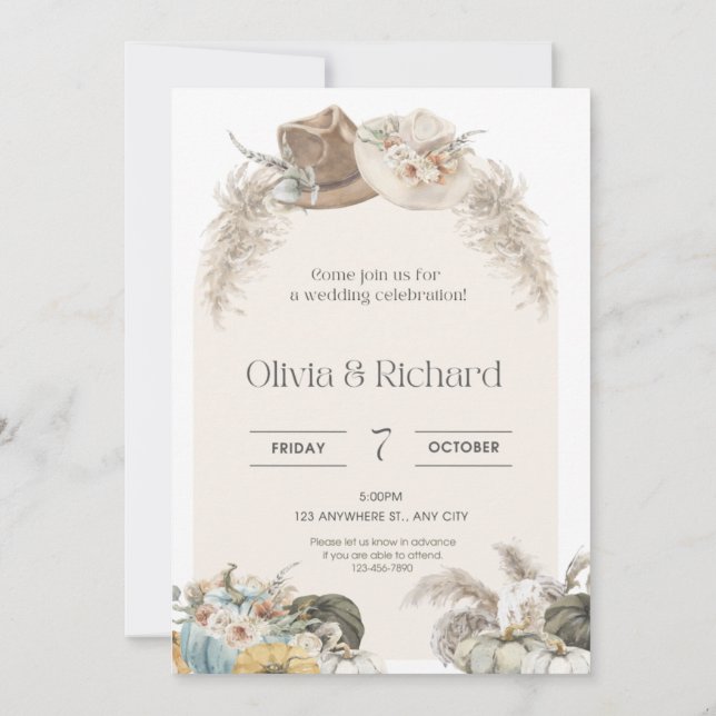 Modèle de carte faire-part de mariage (Dos)