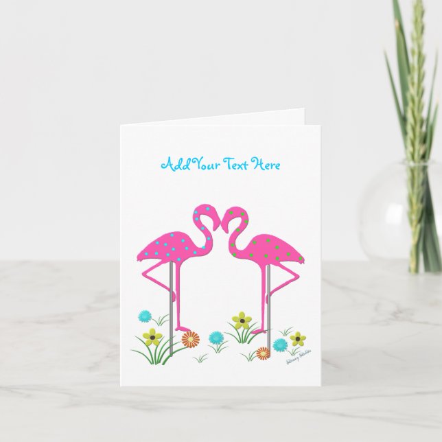 Modèle de carte Flamant rose (Devant)