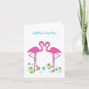 Modèle de carte Flamant rose
