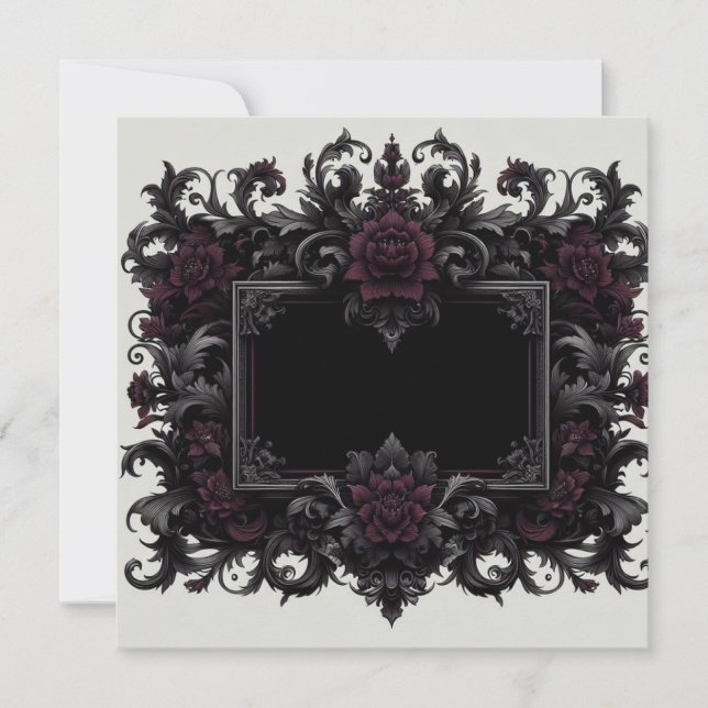 Modèle de carte noire Bourgogne, Invitation (Devant)