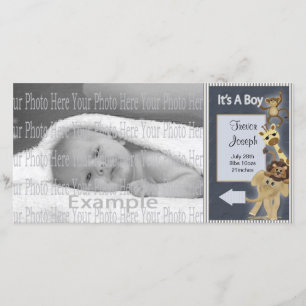 Modèle de carte photo d'Annoucement de bébé