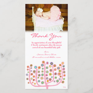 Modèle de carte photo de bébé de note de Merci