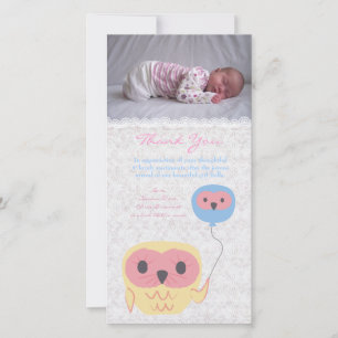 Modèle de carte photo de bébé de note de Merci de