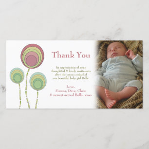 Modèle de carte photo de bébé ou de fille de Merci