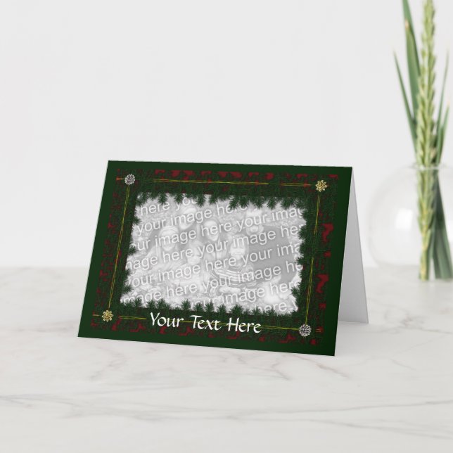 Modèle de carte - pin et arcs de Noël (Devant)