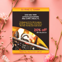 Modèle de carte postale du club de musique DJ