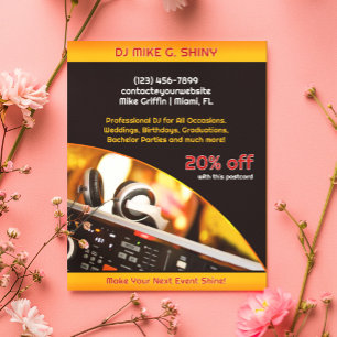 Modèle de carte postale du club de musique DJ