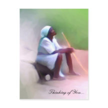 Modèle de carte postale - Femme haïtienne noire as