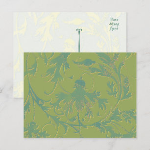 Modèle de carte postale Green Scrolls