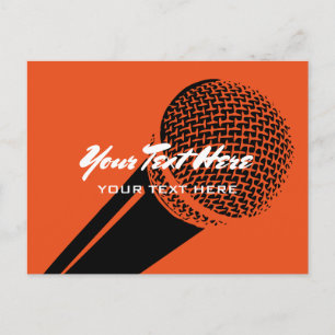 Modèle de carte postale microphone avec logo micro