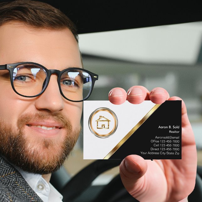 Modèle de carte professionnelle Classy Realtor (Créateur téléchargé)