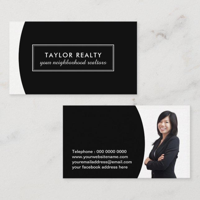 Modèle de carte professionnelle Realtor (Devant / Derrière)