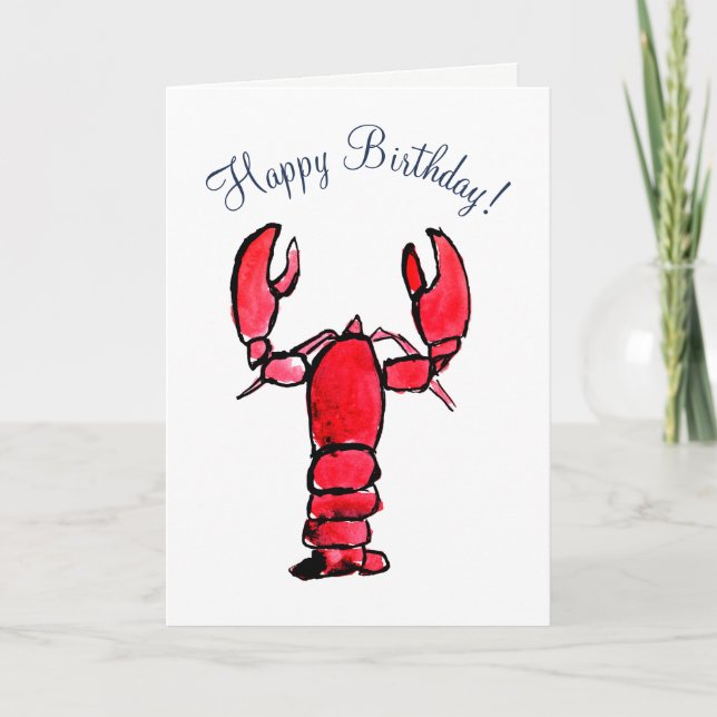 Modèle de carte rouge de homard (Devant)